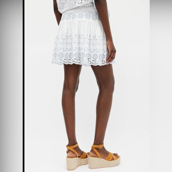 Sz 38/4 NEW See by Chloe Anglaise Cotton Poplin Skirt w/Eyelet Embroidery - Picture 2 of 5